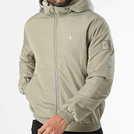 Calvin Klein - Veste Zippée Capuche 5596 Vert Kaki Clair