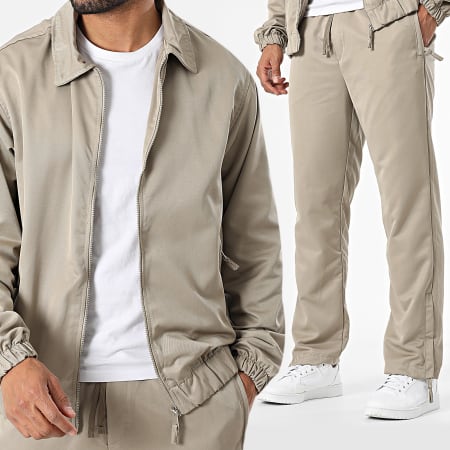 Ikao - Ensemble Veste Zippée Et Pantalon Beige