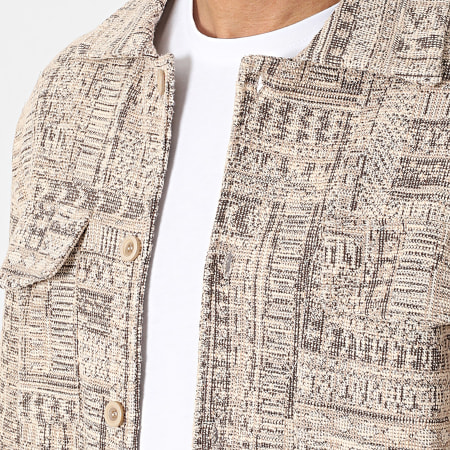 Ikao - Ensemble Surchemise Et Pantalon Cargo Beige Chiné