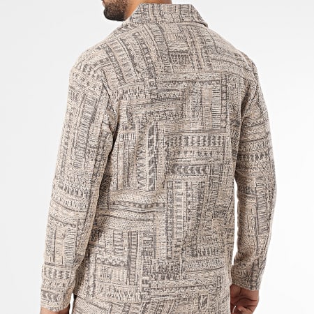 Ikao - Ensemble Surchemise Et Pantalon Cargo Beige Chiné