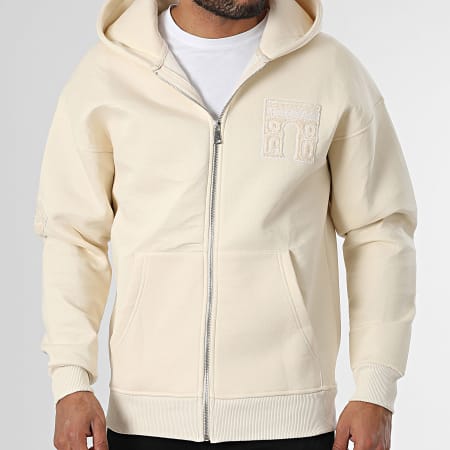 Ikao - Sweat Zippé Capuche Beige