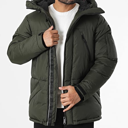 Parka Vintage Penguin Homme Taille L – Kaki, Veste Utilitaire En Coton