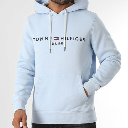 Tommy Hilfiger - Sweat Capuche Tommy Logo 1599 Bleu Clair