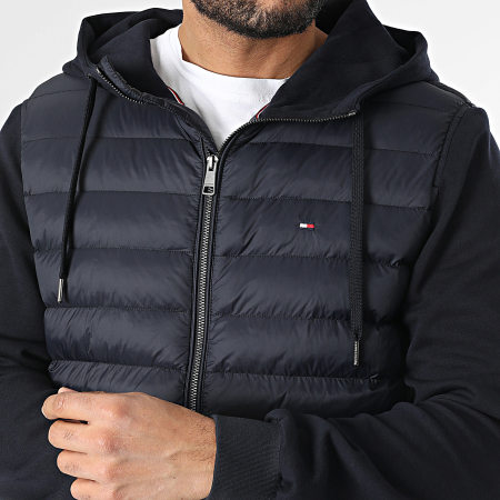 Tommy Hilfiger - Veste Zippée Capuche Mix Media 9007 Bleu Marine