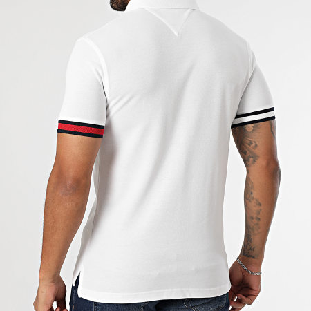 Tommy Hilfiger - Polo Manches Courtes Flag Cuff 7518 Blanc