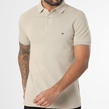 Tommy Hilfiger - Polo Manches Courtes Slim 1985 7771 Beige