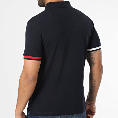 Tommy Hilfiger - Polo Manches Courtes Slim Flag Cuff 7518 Bleu Marine