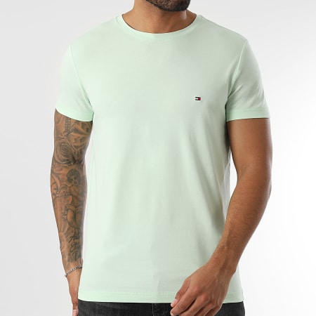 Tommy Hilfiger - Tee Shirt Slim Stretch 0800 Vert Clair