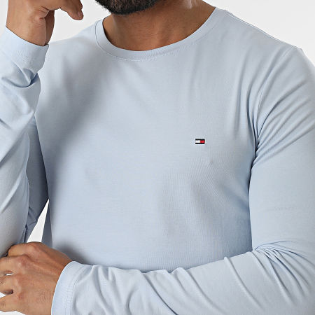 Tommy Hilfiger - Tee Shirt Manches Longues Slim 0804 Bleu Clair