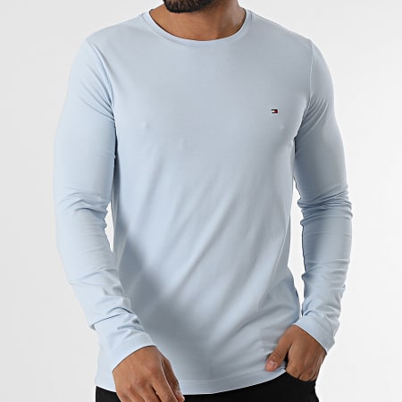 Tommy Hilfiger - Tee Shirt Manches Longues Slim 0804 Bleu Clair