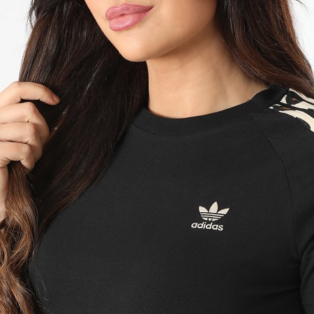 Adidas Originals - Tee Shirt Femme IW8478 Noir Beige Leopard