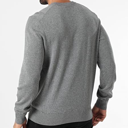 Pull Hugo BOSS Vintage Années 90 – Gris Chiné, Logo, Taille M Homme