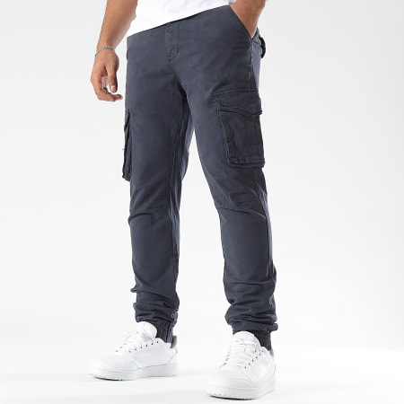 John H - Pantalon Cargo Large XQ05 Bleu Marine