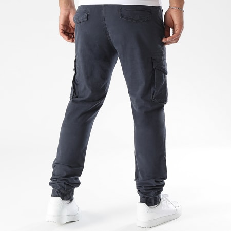 John H - Pantalon Cargo Large XQ05 Bleu Marine