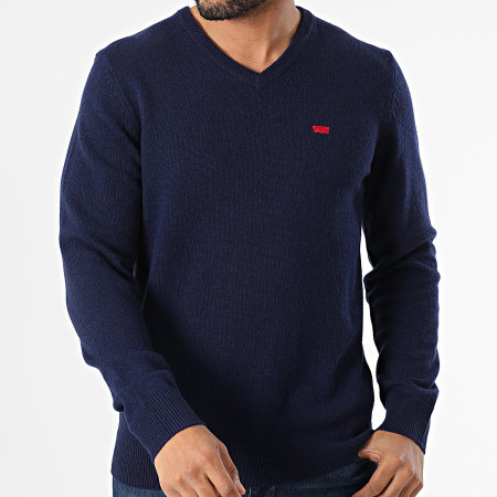 Levi's - A8618 Jersey azul marino con cuello en V