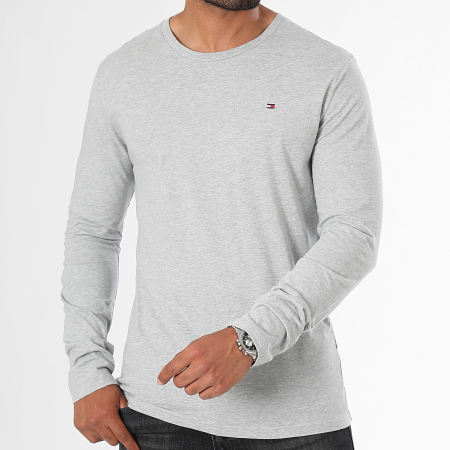Tommy Hilfiger - Lot De 6 Tee Shirts Manches Longues Signature 3378 Bleu Marine Noir Blanc Gris