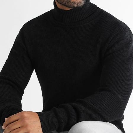 LBO - Lote de 2 jerséis de punto con cuello vuelto 1260 1264 Negro Gris claro