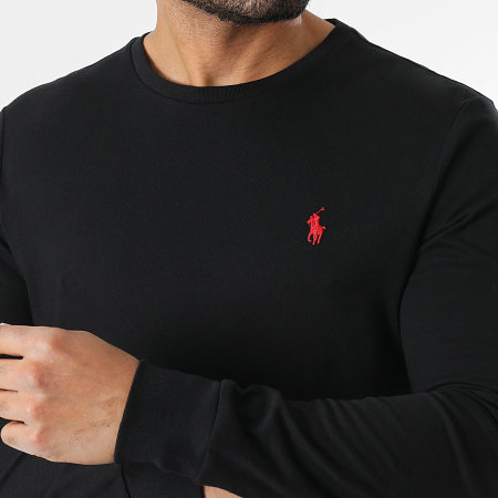 Polo Ralph Lauren - Tee Shirt Manches Longues Custom Slim Original Player Noir