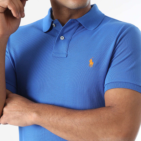 Polo Ralph Lauren - Polo Manches Courtes Slim Original Player Bleu Roi
