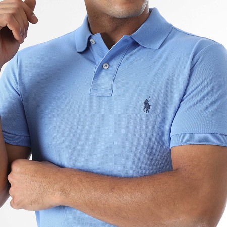 Polo Ralph Lauren - Polo Manches Courtes Slim Original Player Bleu