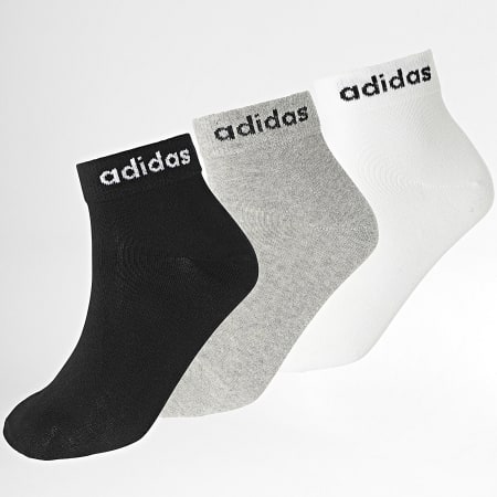 Adidas Performance - Lote de 3 Pares de Calcetines Linear IC1306 Negro Blanco Gris Brezo