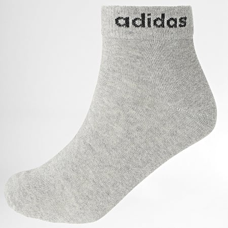 Adidas Performance - Lote de 3 Pares de Calcetines Linear IC1306 Negro Blanco Gris Brezo