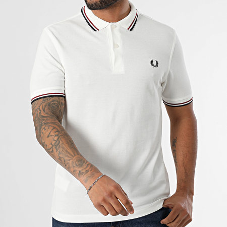 Fred Perry - Polo Manches Courtes Twin Tipped MM3600 Blanc