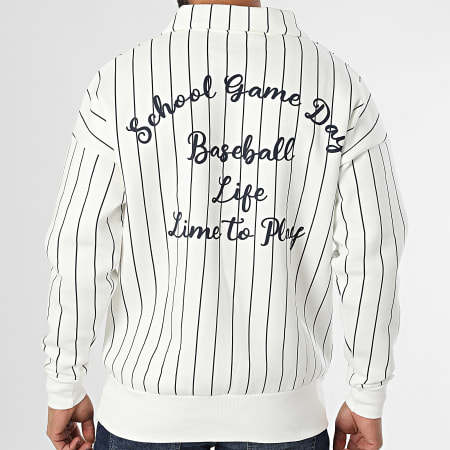 Ikao - Sweat Col Zippé A Rayures Blanc Noir