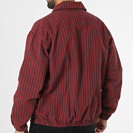 Ikao - Veste Zippée A Rayures Bordeaux