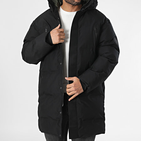 Jack And Jones - Parka negra con capucha Alpha