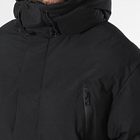 Jack And Jones - Parka negra con capucha Alpha