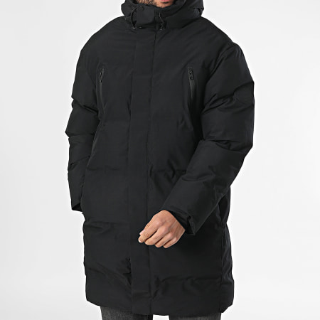 Jack And Jones - Parka negra con capucha Alpha