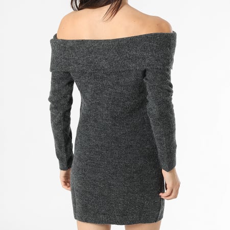 Jack And Jones - Robe Pull Femme Col Bateau Evi Off Gris Anthracite