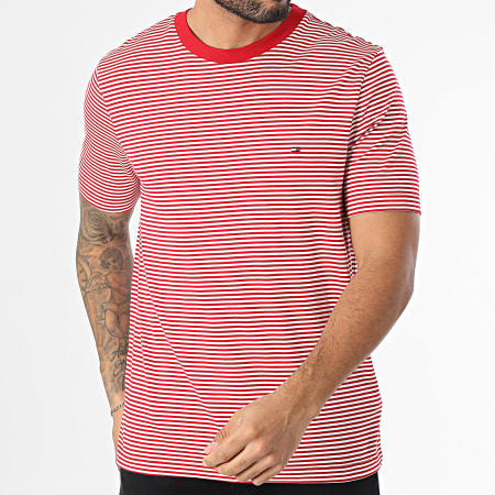 Tommy Hilfiger - Tee Shirt A Rayures Essential Seasonal 9995 Rouge Blanc