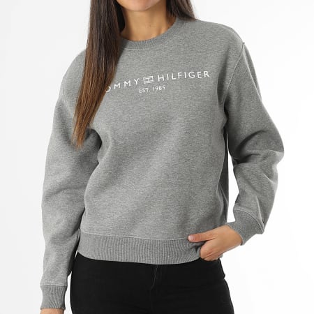 Tommy Hilfiger - Sweat Crewneck Femme Reg Corp Logo 9791 Gris Chiné