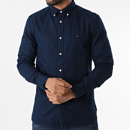 Tommy Hilfiger - Chemise Manches Longues Dobby 7578 Bleu Marine