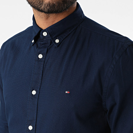 Tommy Hilfiger - Chemise Manches Longues Dobby 7578 Bleu Marine