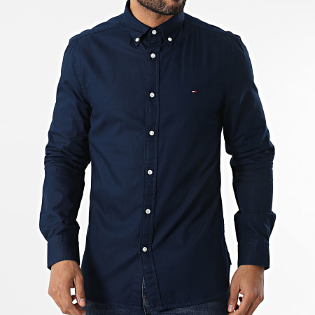 Tommy Hilfiger - Chemise Manches Longues Dobby 7578 Bleu Marine