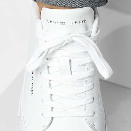 Tommy Hilfiger Baskets Court Leather Detail Essential 5367 White Desert Sky LaBoutiqueOfficielle