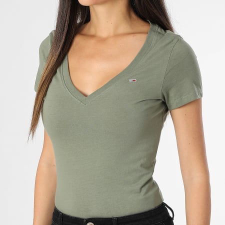 T-Shirt à Manches Longues Femme Col En V TAN.TOMI - Haut Élégant Confortable Et Polyvalent Pour Toutes Occasions