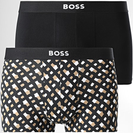 BOSS - Lot De 2 Boxers Gift 50517861 Noir Blanc Beige