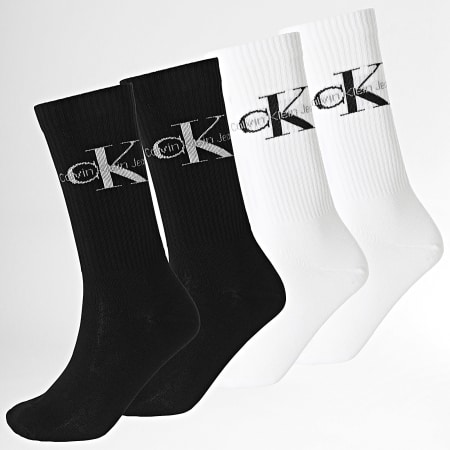 Calvin Klein - Lote de 4 pares de calcetines 701229453 Negro Blanco