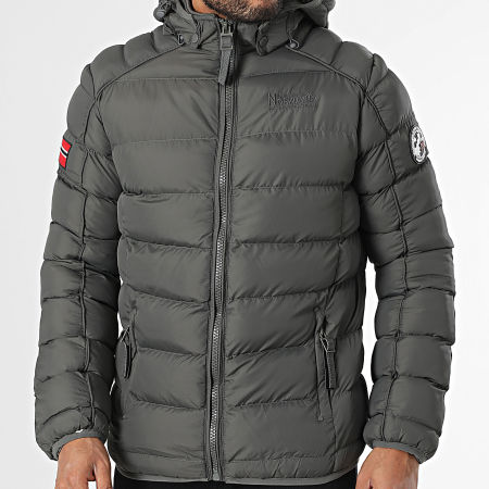 Geographical Norway - Doudoune Capuche Bombe Gris Anthracite