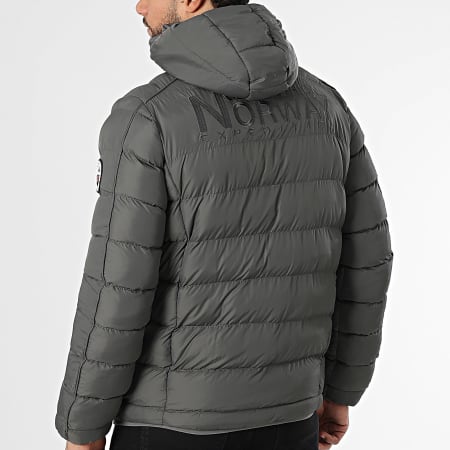 Geographical Norway - Doudoune Capuche Bombe Gris Anthracite