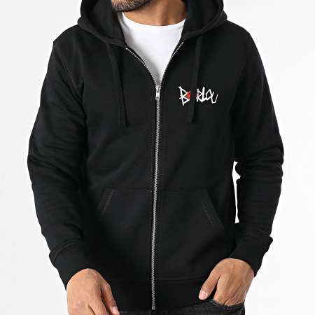 Seth Gueko - Sudadera con capucha y cremallera Barlou Scribble Negro