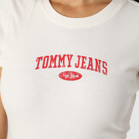 Tommy Jeans - Camiseta de mujer Varsity Tee 9435 Beige claro