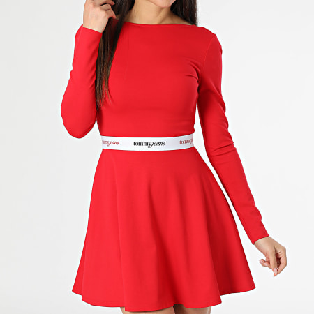 Tommy Jeans - Women's Tape Fit Flare Skater Dress 9465 Red - Ryses