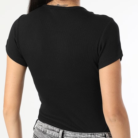 Tommy Jeans - Camiseta de mujer con botones Slim 9502 Negro