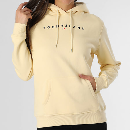 Tommy Jeans - Sweat Capuche Femme Regular Linear 7324 Jaune Clair