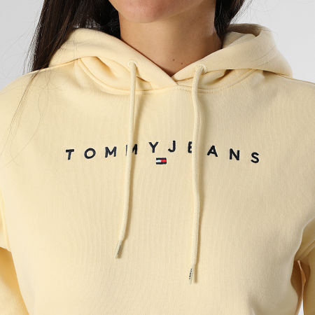 Tommy Jeans - Sweat Capuche Femme Regular Linear 7324 Jaune Clair